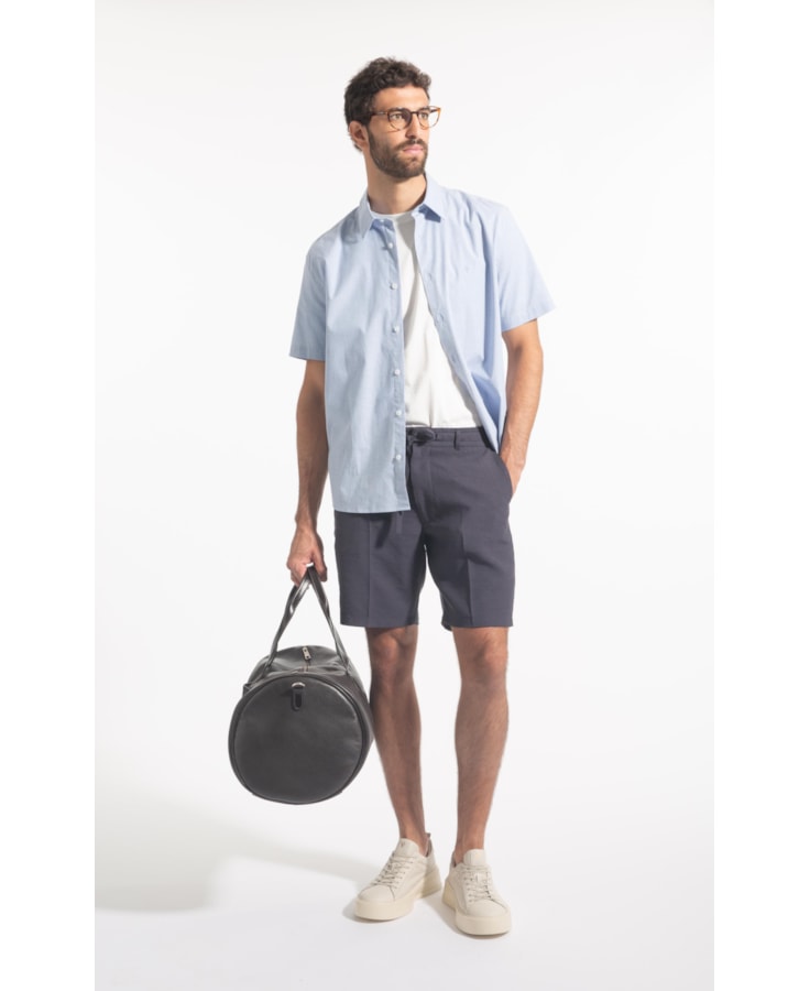 Camisa Micro Xadrez Roma Retro Irish Mc Azul Pervante Xadrez