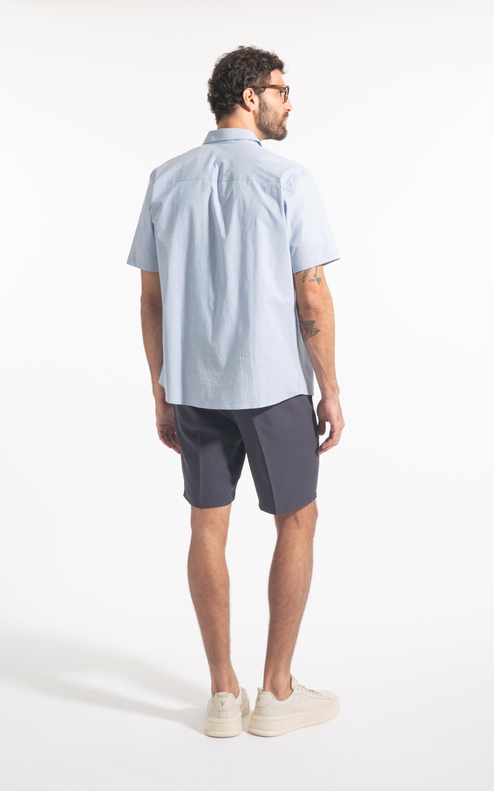 Camisa Micro Xadrez Roma Retro Irish Mc Azul Pervante Xadrez