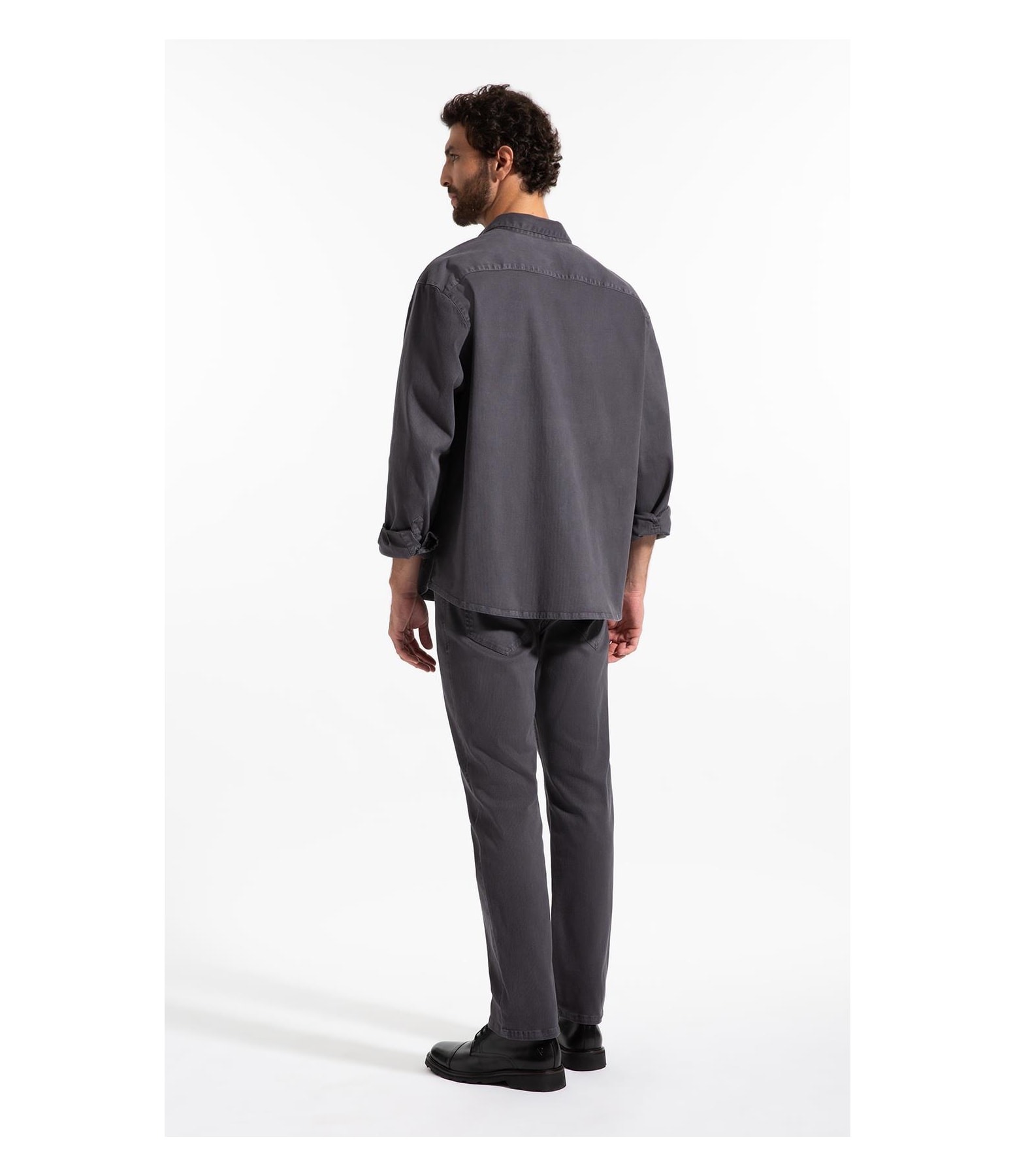 Camisa Overshirt Lorenzo (Irish) Ml Cinza Medio