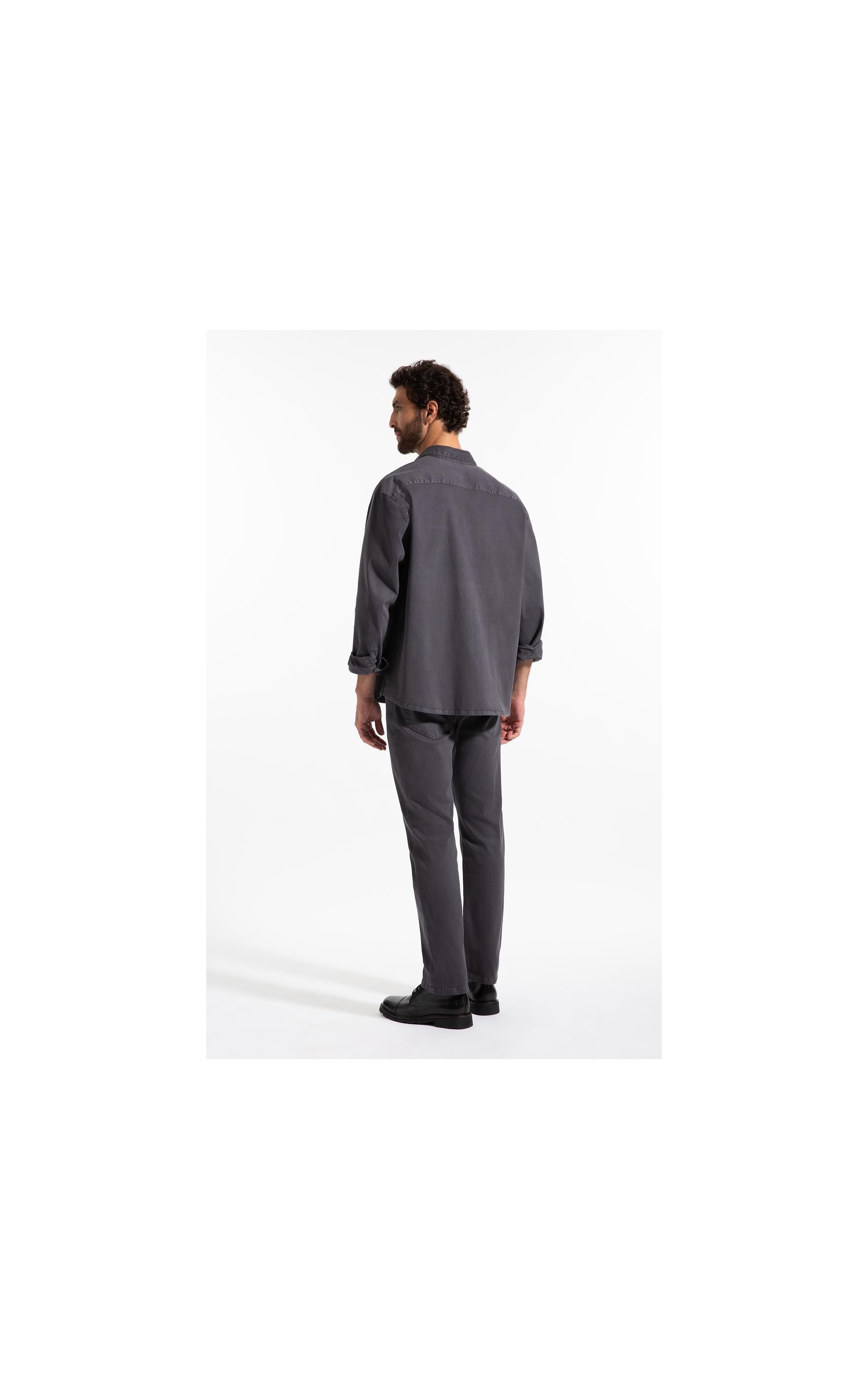 Camisa Overshirt Lorenzo (Irish) Ml Cinza Medio