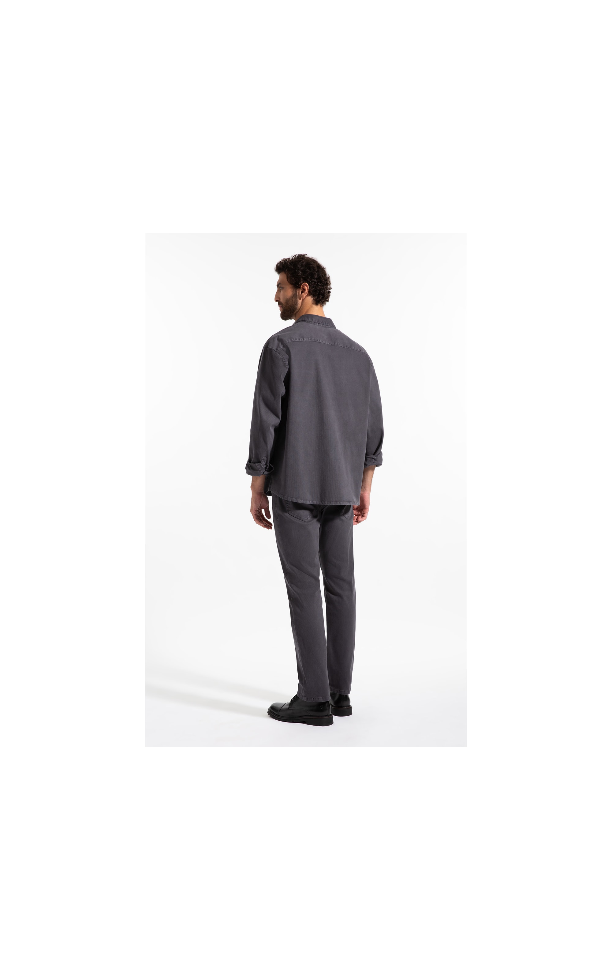 Camisa Overshirt Lorenzo (Irish) Ml Cinza Medio
