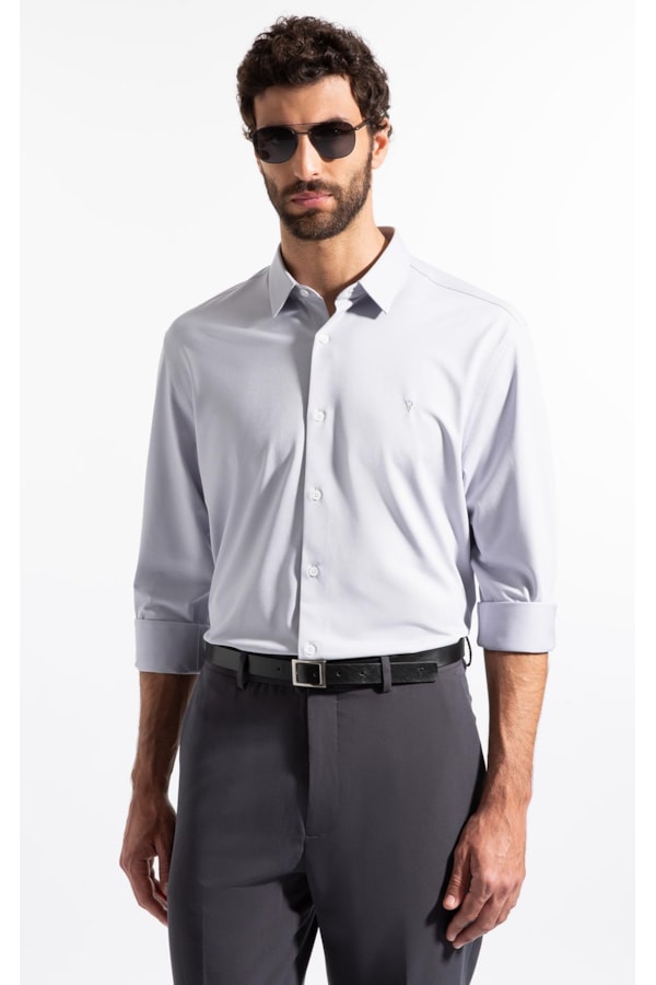 Camisa Oxford Flex Classic Fusioned Ml Niquel