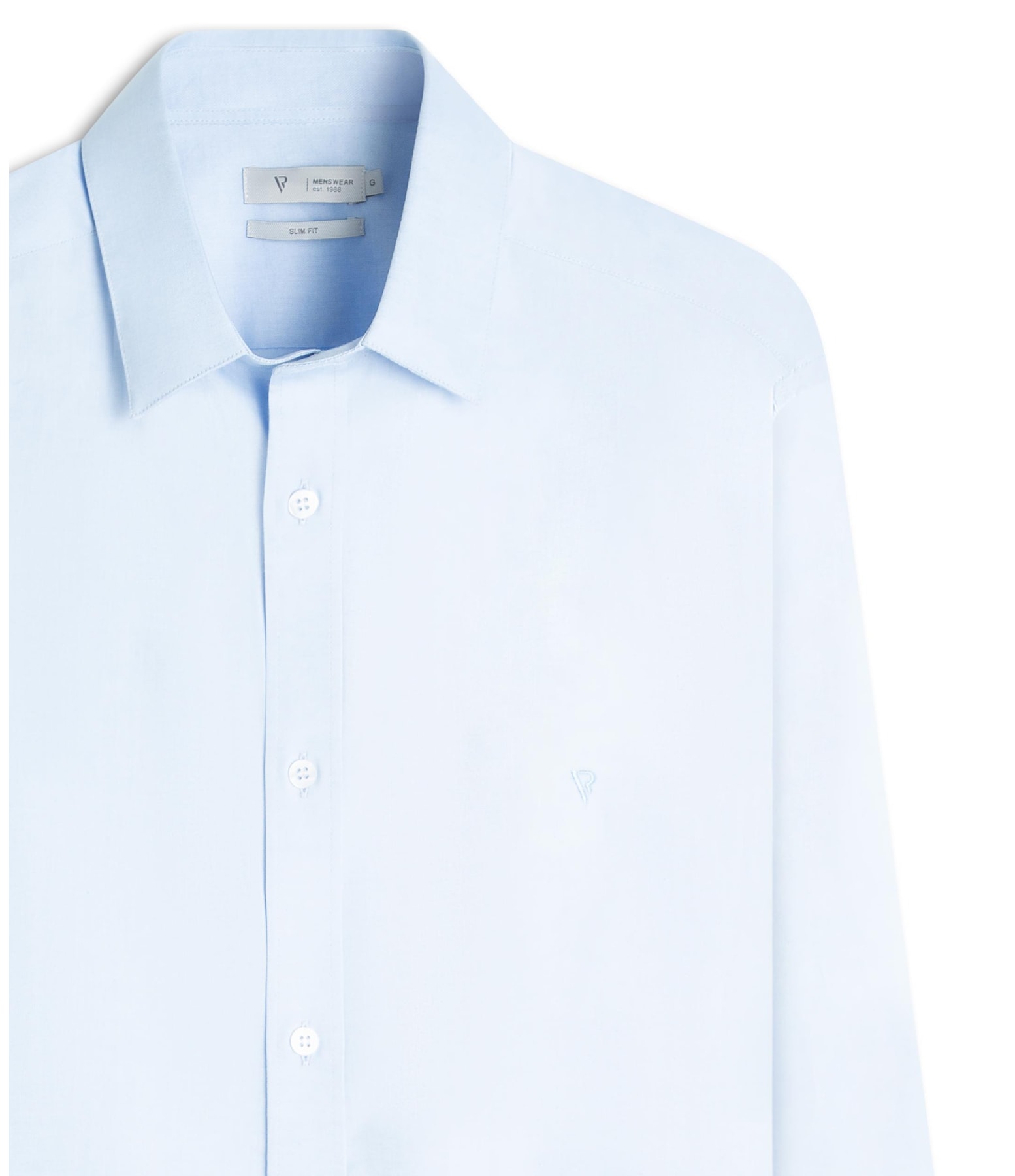 Camisa Pin Point Slim Shangai Azul Claro