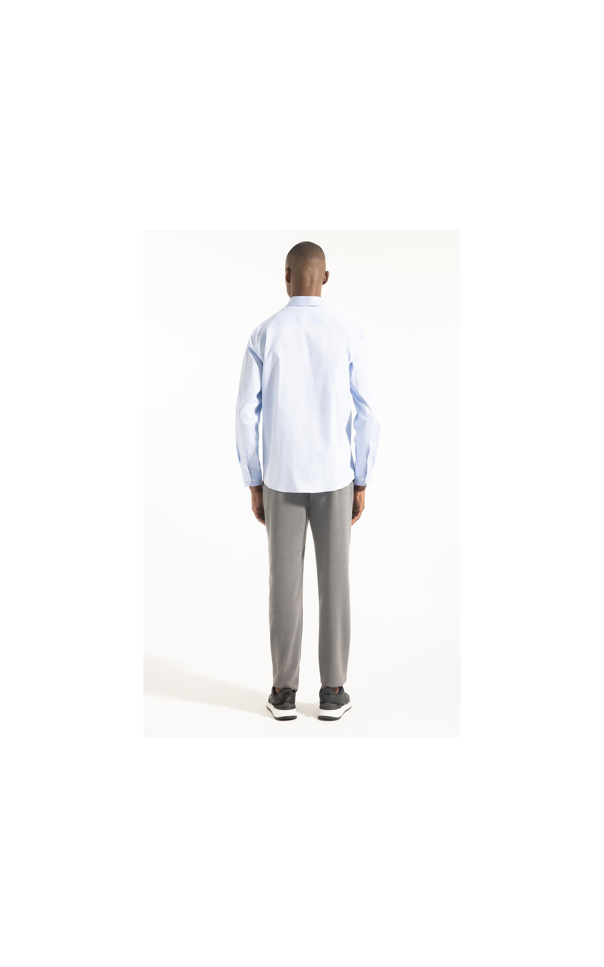 Camisa Pin Point Slim Shangai Azul Claro
