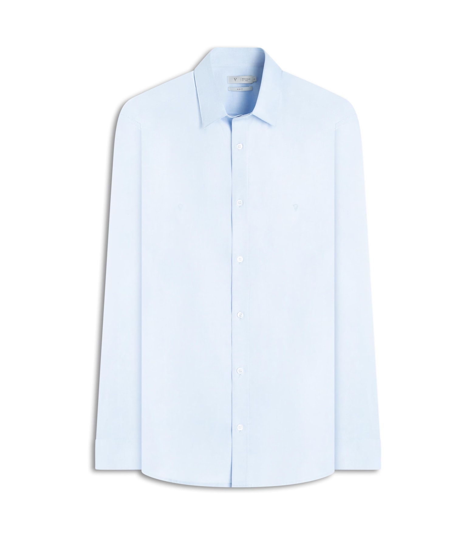 Camisa Pin Point Slim Shangai Azul Claro