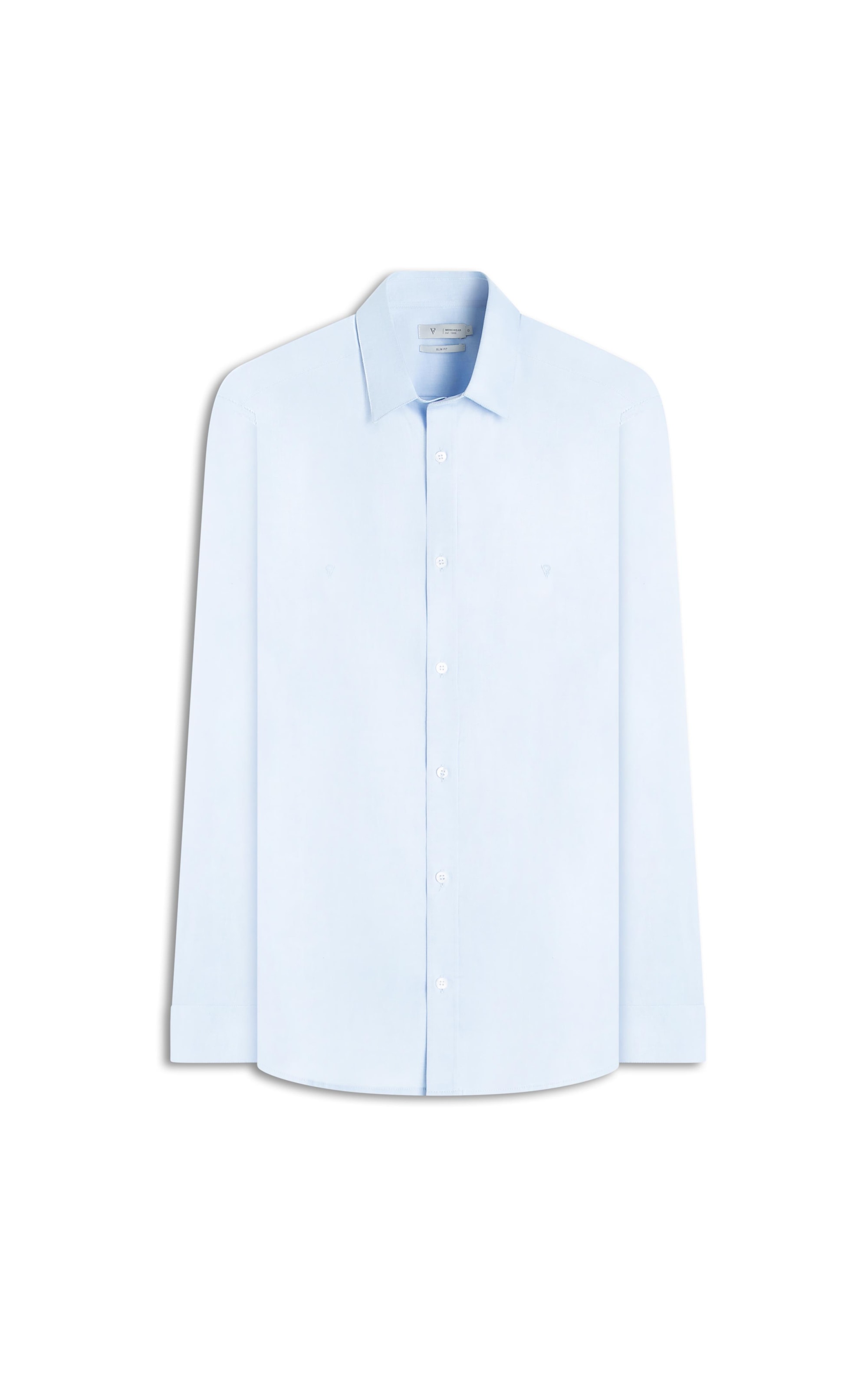 Camisa Pin Point Slim Shangai Azul Claro