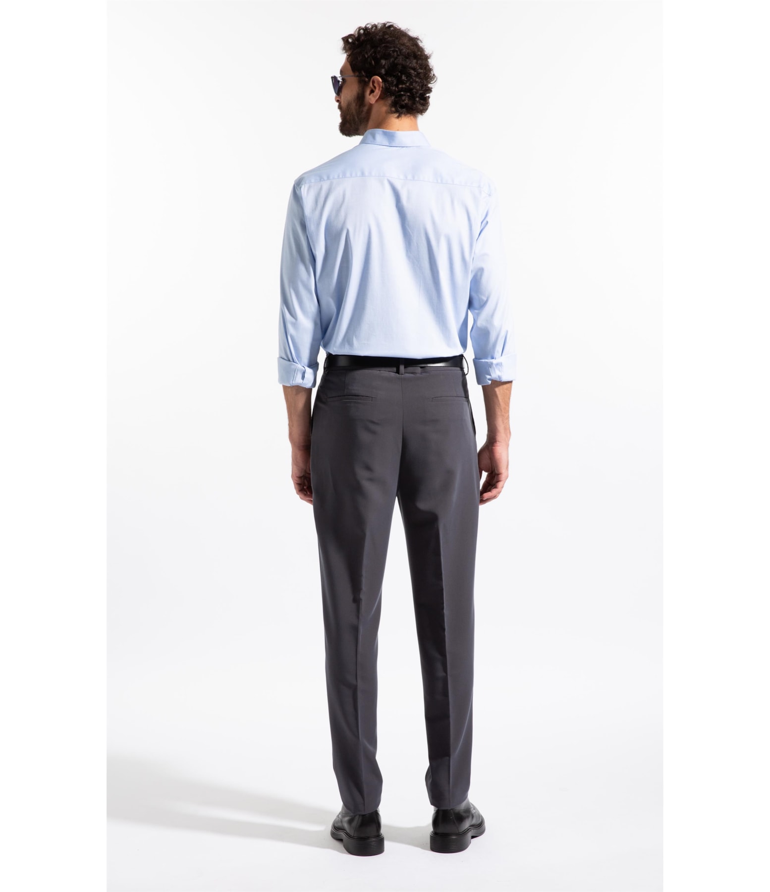 Camisa Pin Point Slim Shangai Azul Claro