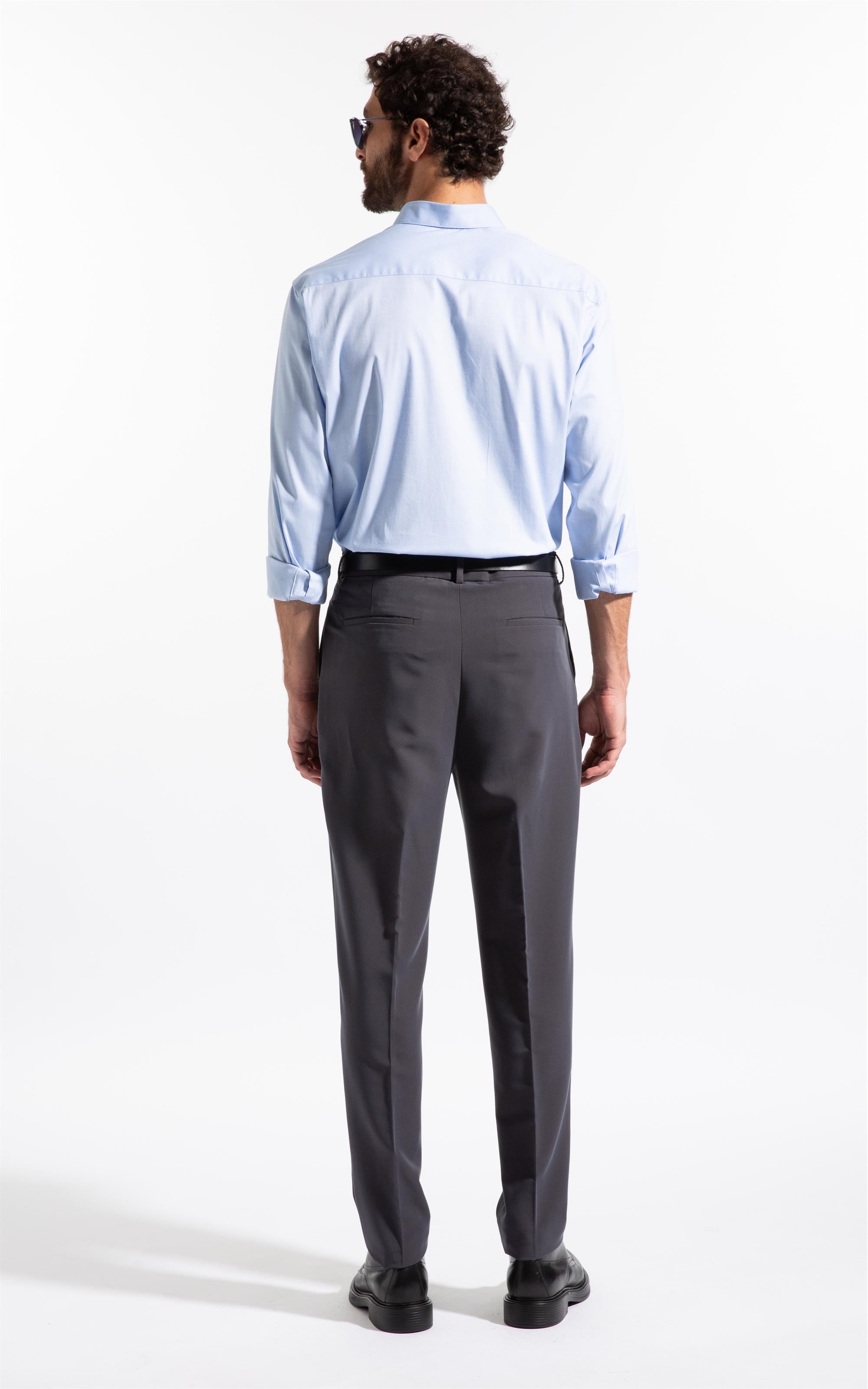 Camisa Pin Point Slim Shangai Azul Claro