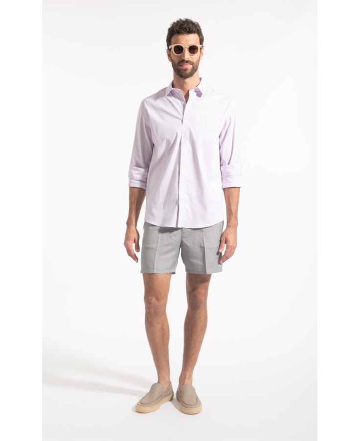 Camisa Pin Point Slim Shangai Lilas