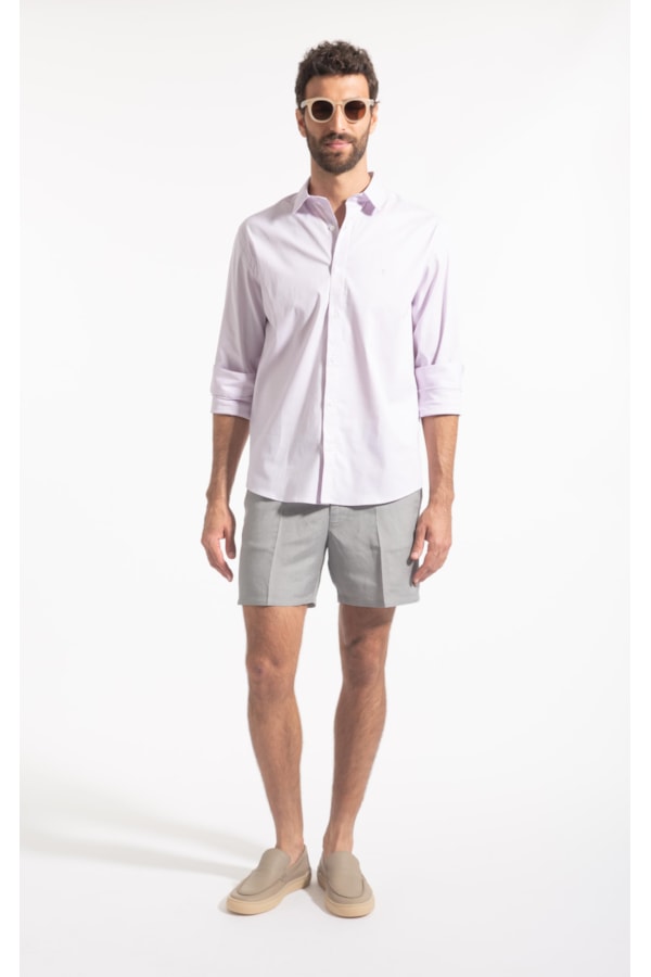 Camisa Pin Point Slim Shangai Lilas