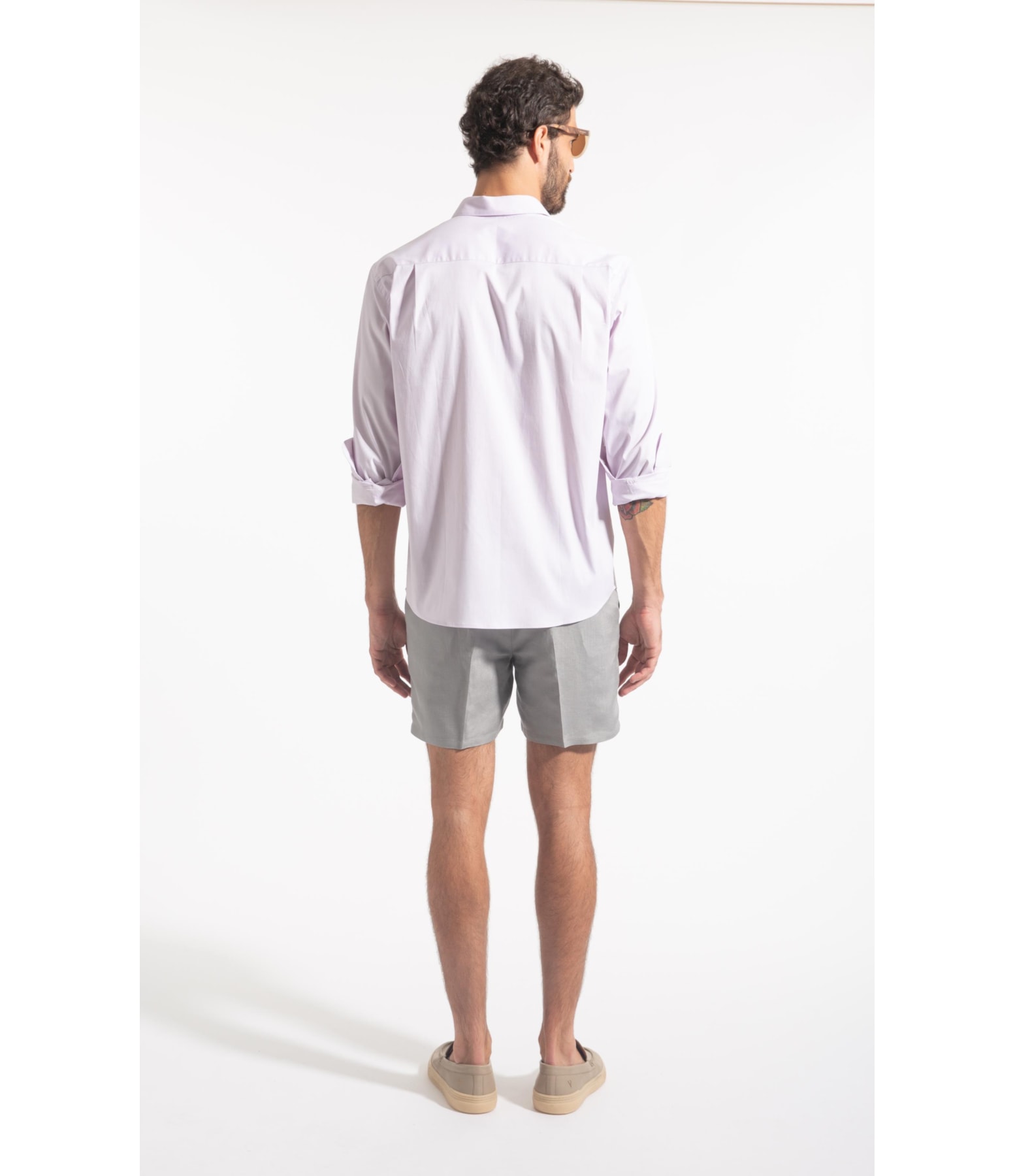 Camisa Pin Point Slim Shangai Lilas