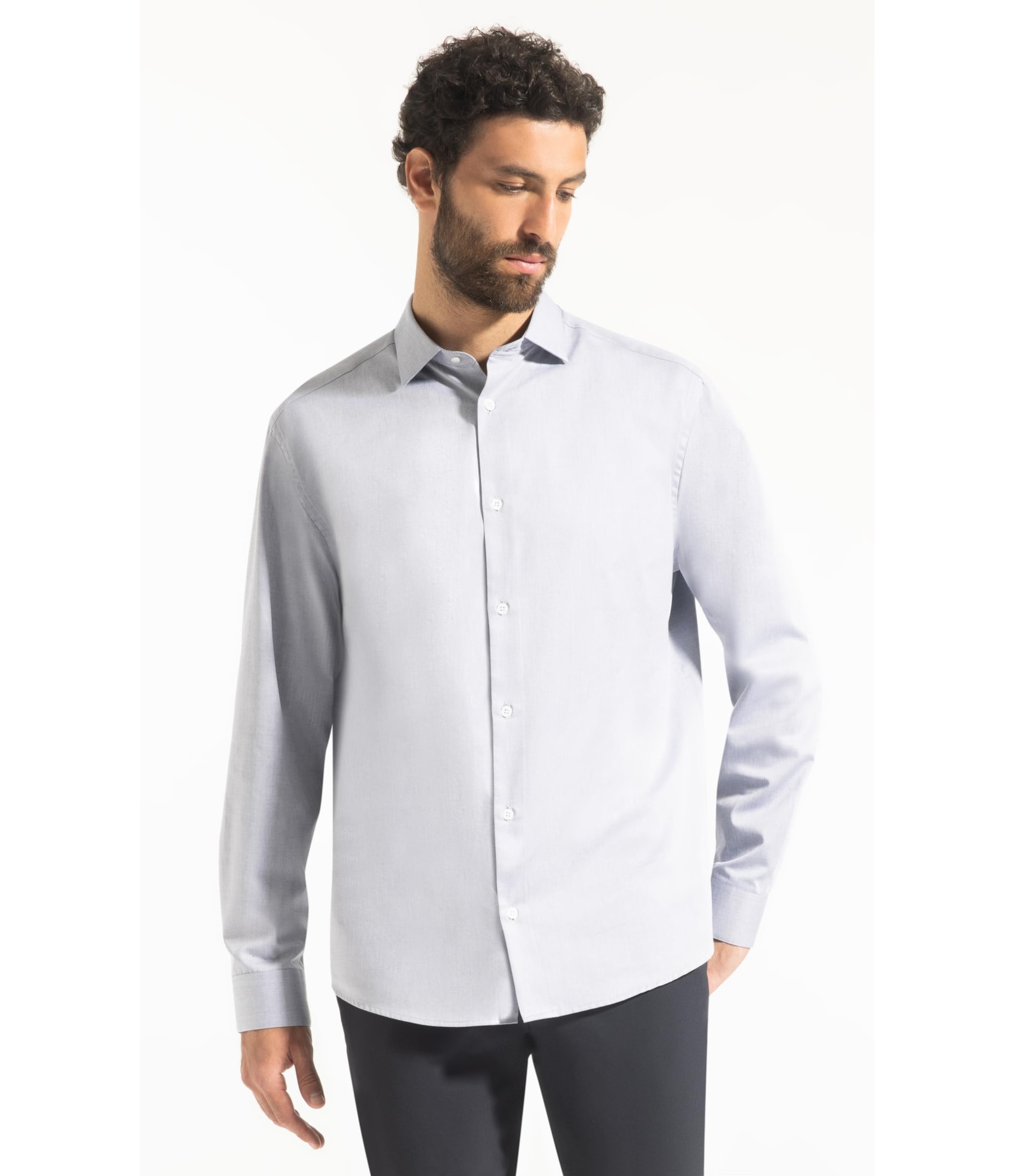 Camisa Ravel Twill Classic New Italian Grafite
