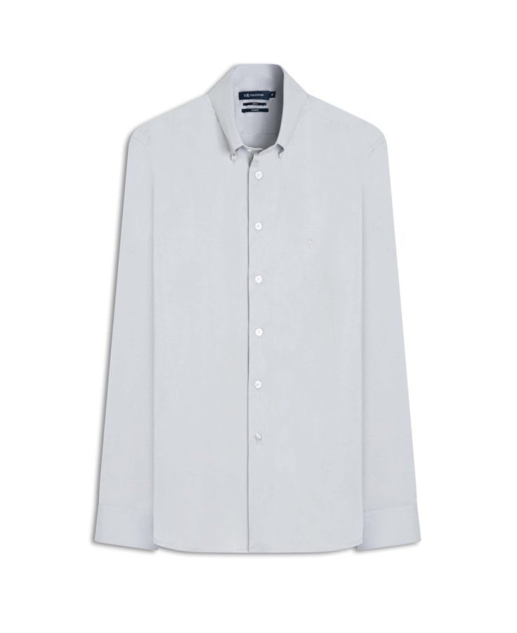 Camisa Slim Anatomic Cinza Claro