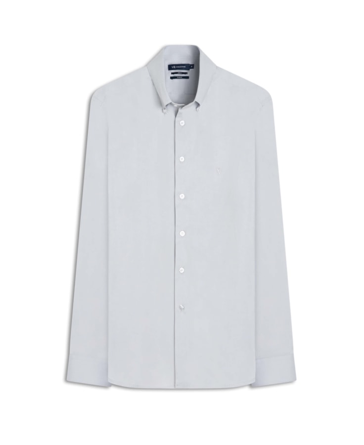 Camisa Slim Anatomic Cinza Claro