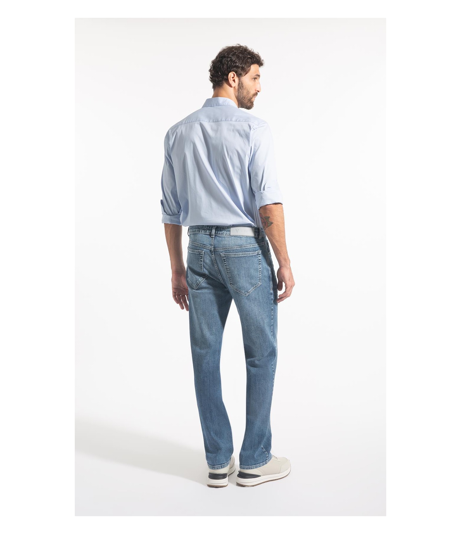 Camisa Slim Shangai Fusioned Azul Bic