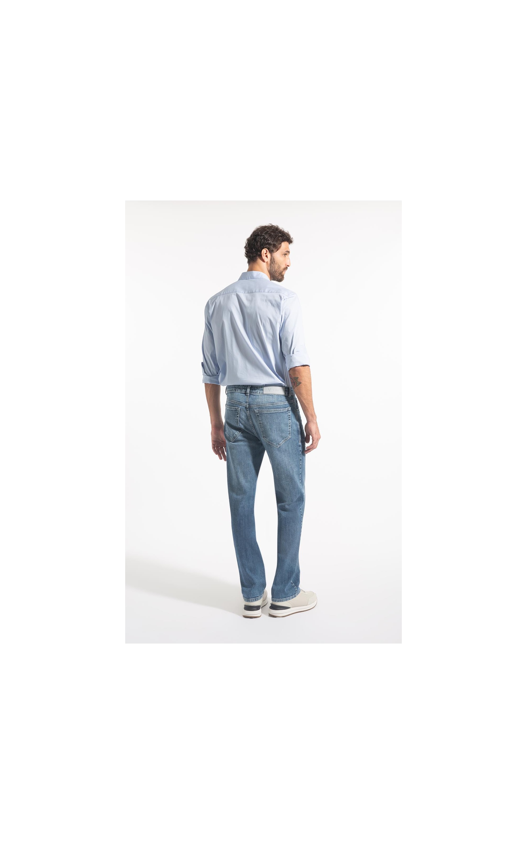 Camisa Slim Shangai Fusioned Azul Bic