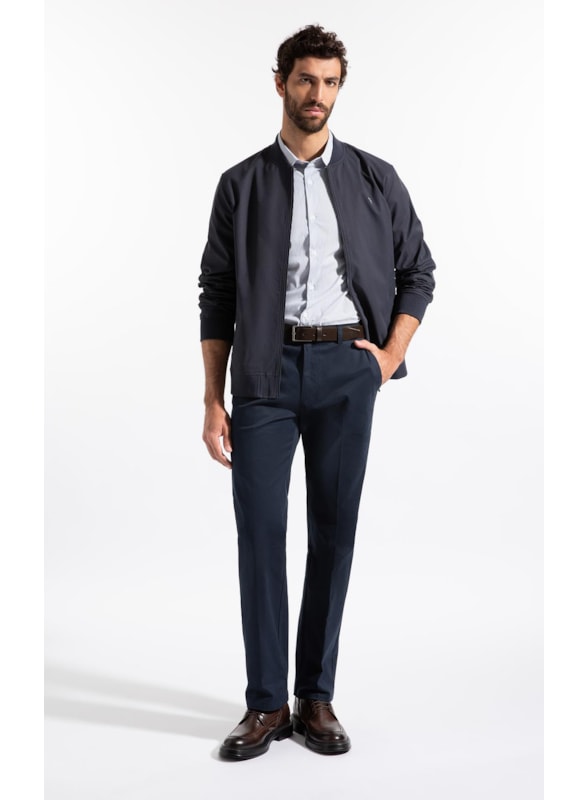 Camisa Tech Blend Copenhagem Slim Shangai Ml Azul Bic