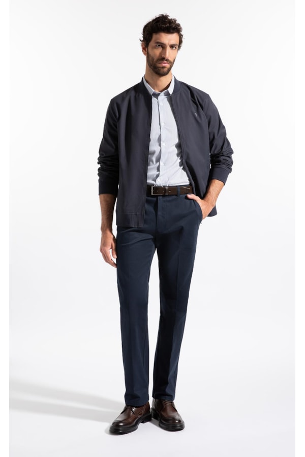 Camisa Tech Blend Copenhagem Slim Shangai Ml Azul Bic