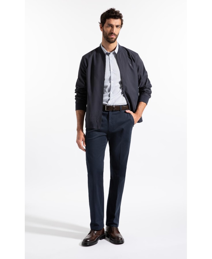 Camisa Tech Blend Copenhagem Slim Shangai Ml Azul Bic