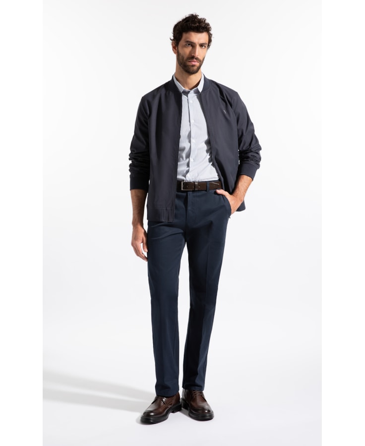 Camisa Tech Blend Copenhagem Slim Shangai Ml Azul Bic