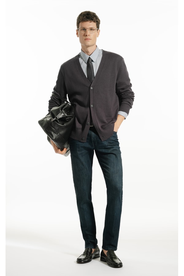 Camisa Tech Blend Ft Norway Strips Slim Irish m Azul Seco
