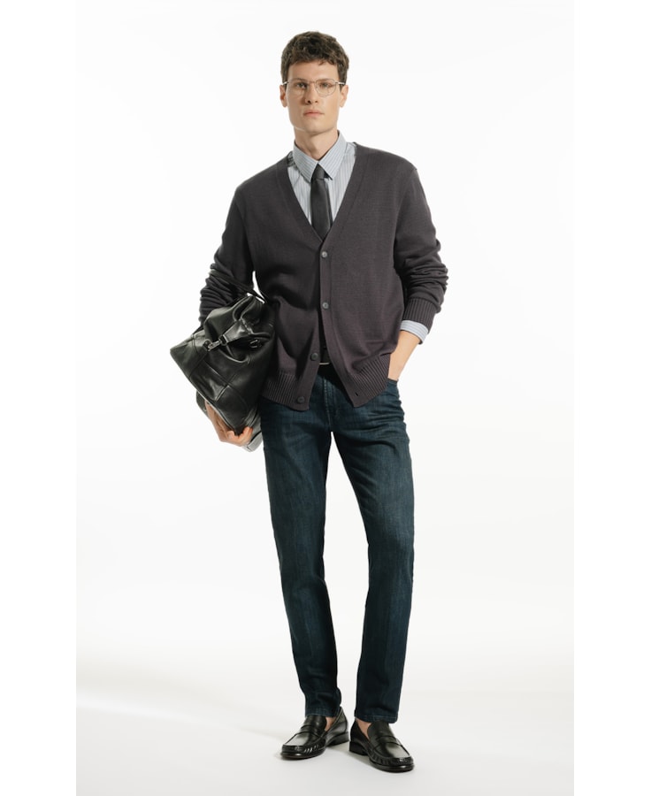 Camisa Tech Blend Ft Norway Strips Slim Irish m Azul Seco