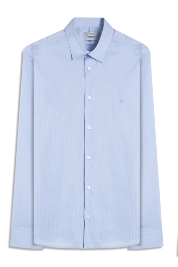 Camisa Tech Blend Santa Monica Ii Slim s Azul Claro