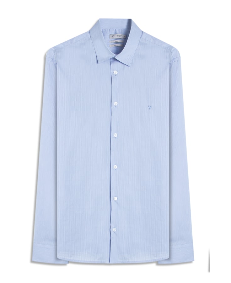 Camisa Tech Blend Santa Monica Ii Slim s Azul Claro