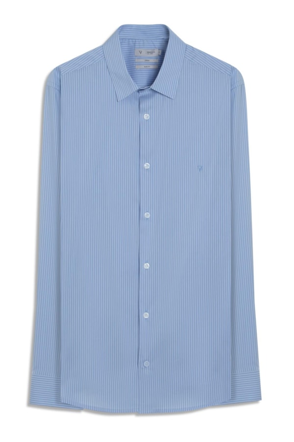 Camisa Tech Blend Santa Rosa Ii Slim Sha Azul Claro