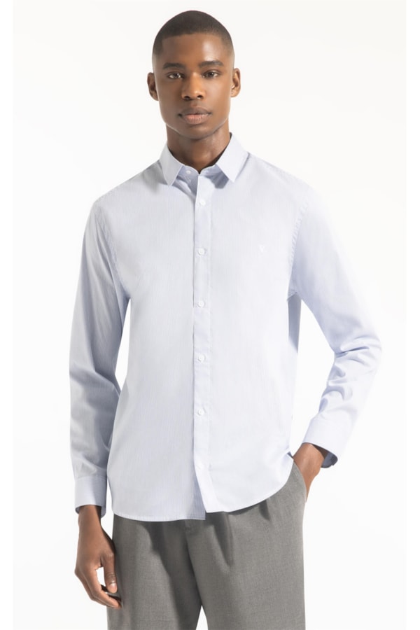 Camisa Tech  Copenhage Slim Pirlo Azul Pervante