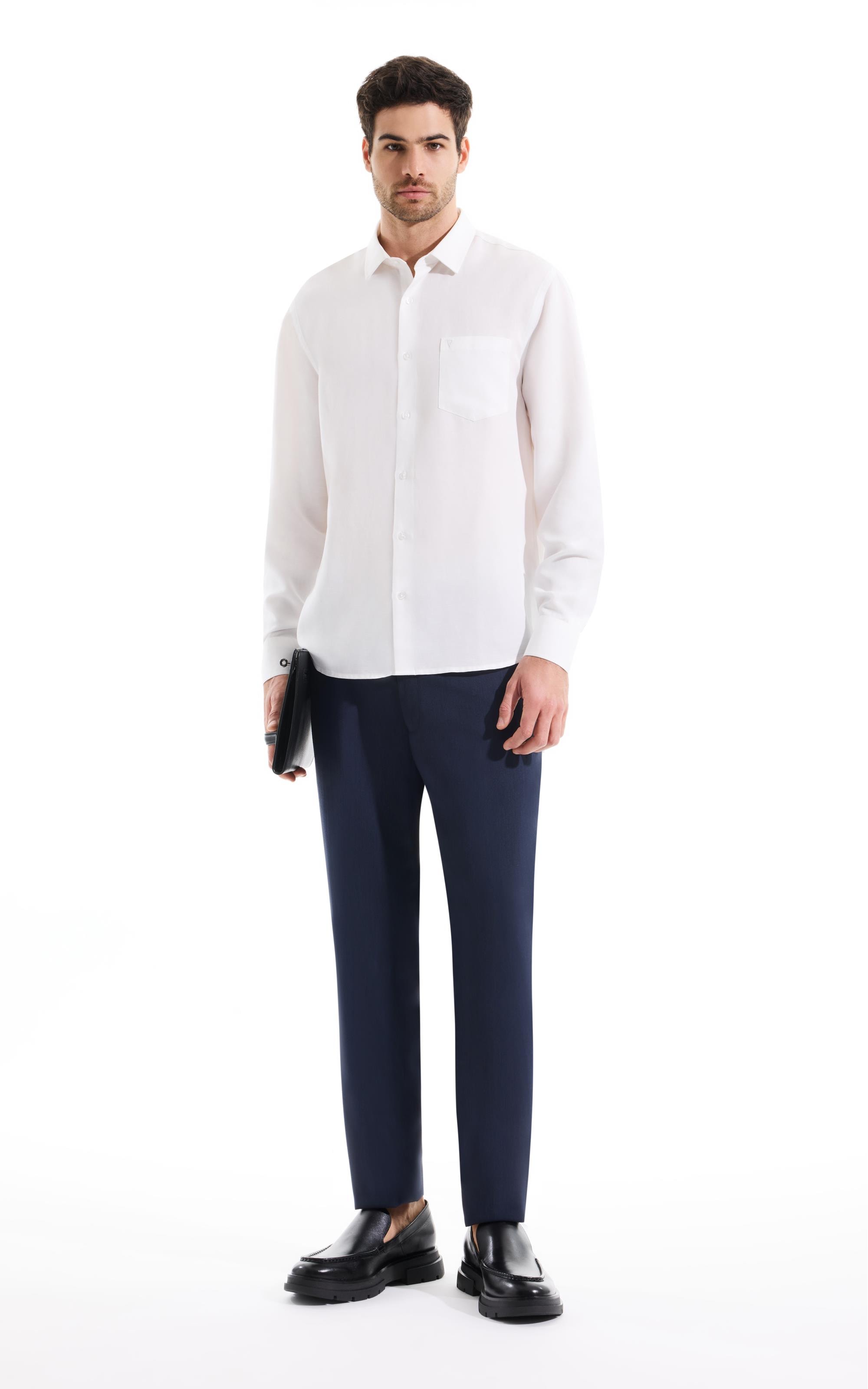 Camisa Techno C/Bolso Slim Sh Branco
