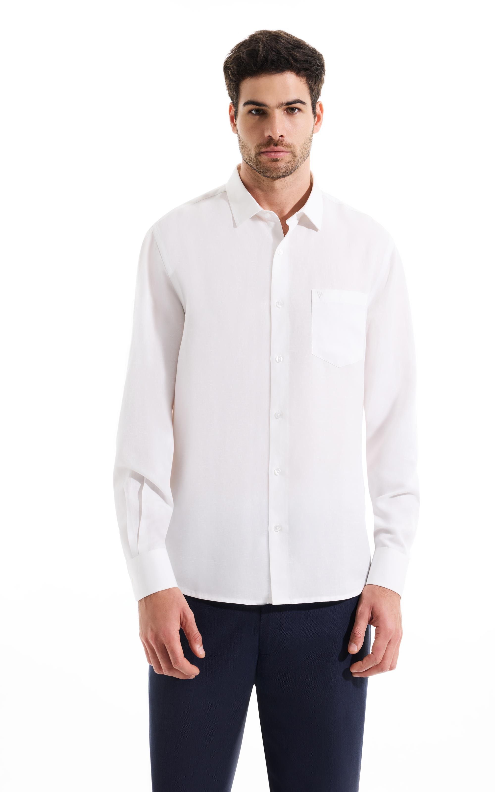 Camisa Techno C/Bolso Slim Sh Branco