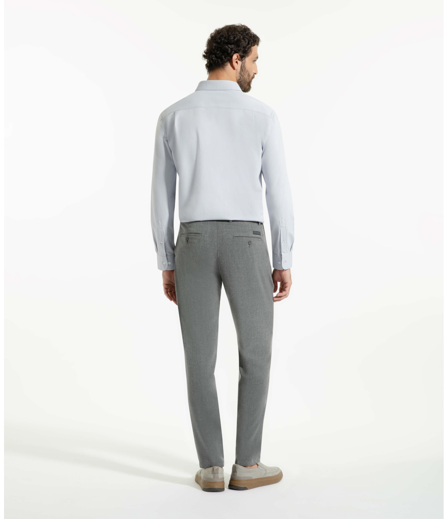 Camisa Tecno Knit Stretch Slim Azul Claro