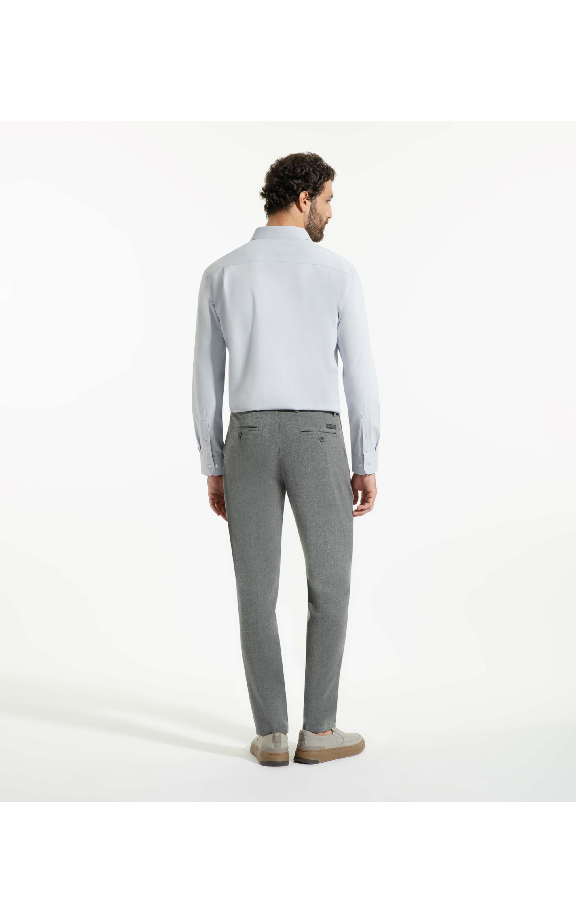 Camisa Tecno Knit Stretch Slim Azul Claro