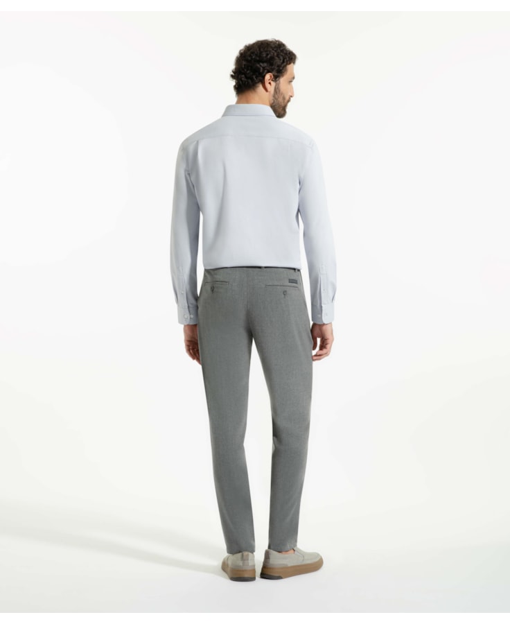 Camisa Tecno Knit Stretch Slim Azul Claro