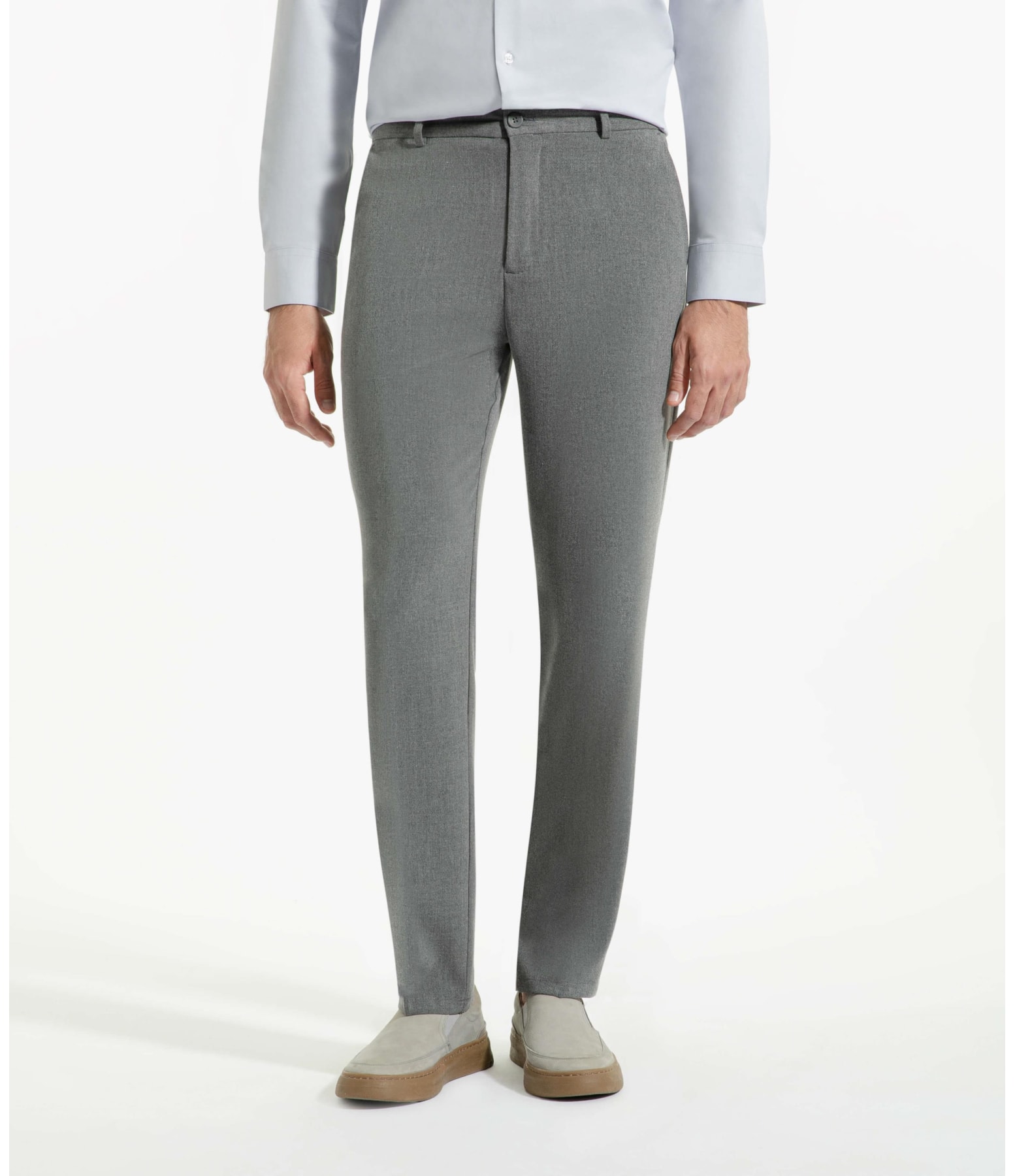 Camisa Tecno Knit Stretch Slim Azul Claro