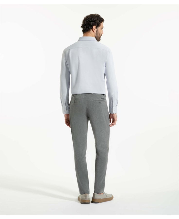 Camisa Tecno Knit Stretch Slim Azul Claro