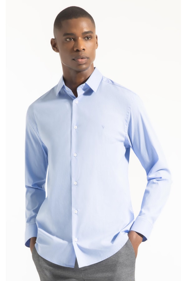 Camisa Tecno  Provence Slim Shan Azul Bic