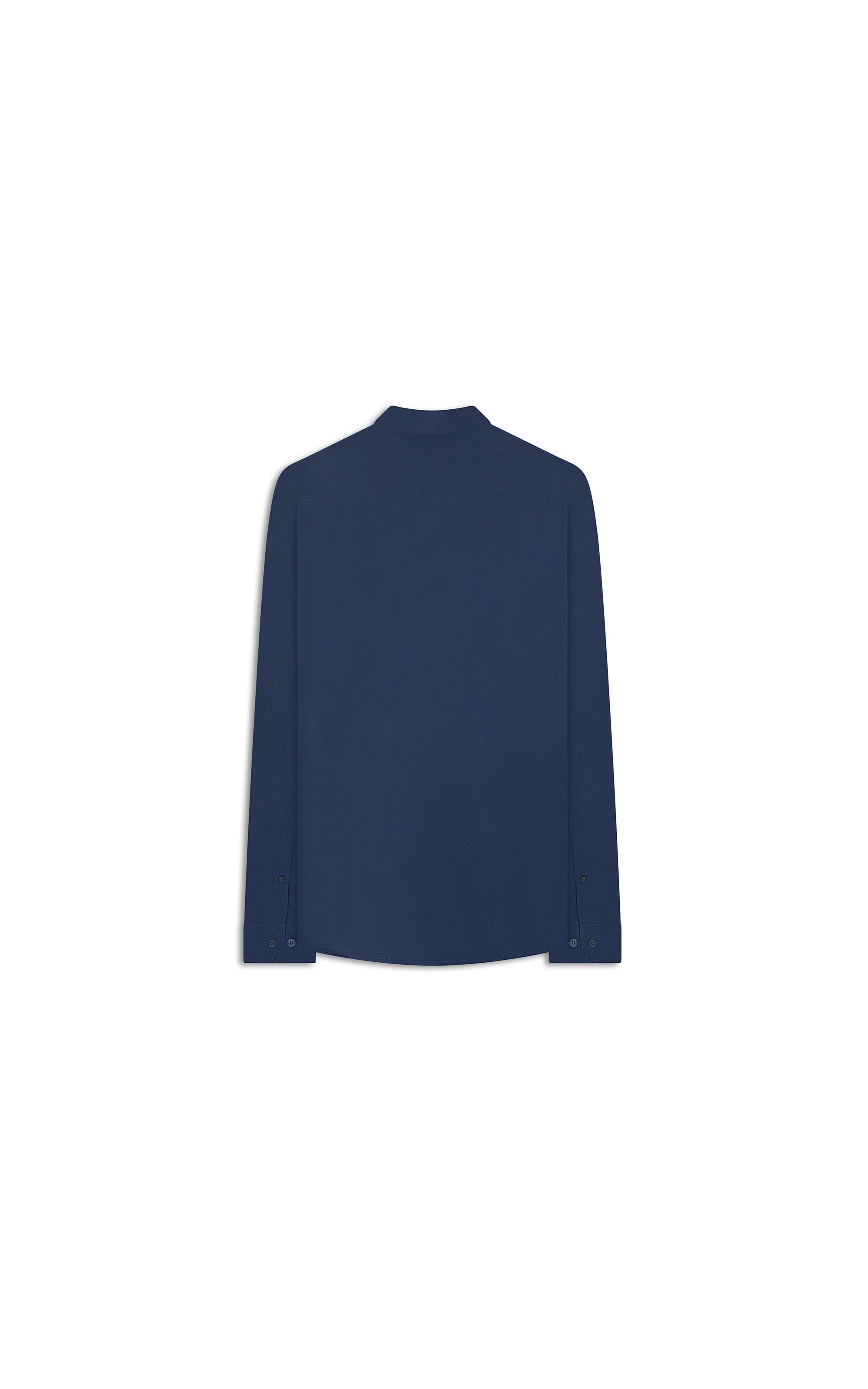 Camisa Tricol Viena Lisa Bolso Azul Pervante