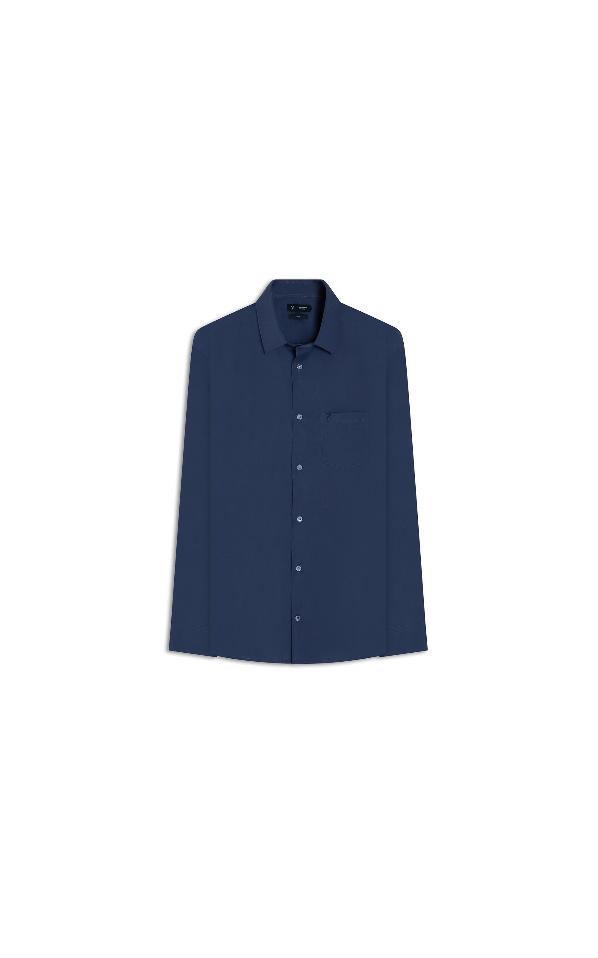 Camisa Tricol Viena Lisa Bolso Azul Pervante