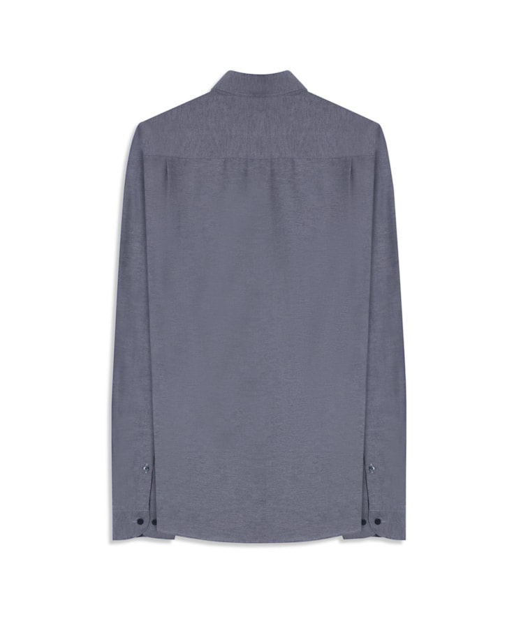 Camisa Tricoline Cotton Mescla Class Shangai Marinho