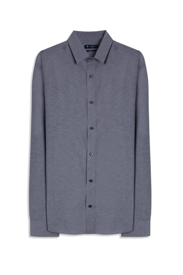 Camisa Tricoline Cotton Mescla Class Shangai Marinho