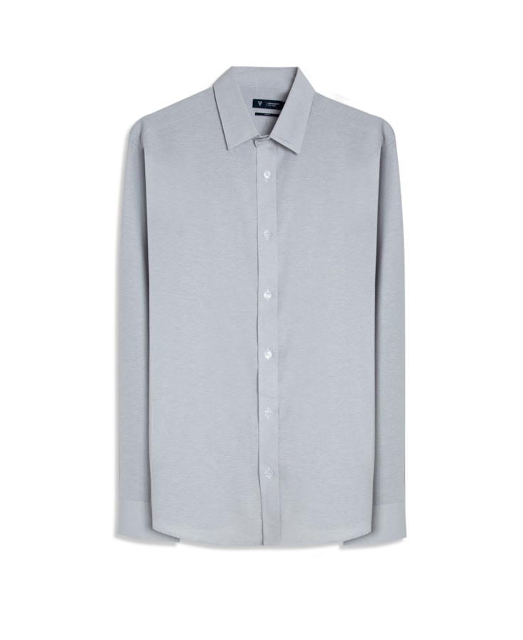 Camisa Tricoline Cotton Mescla Class Shangai Prata