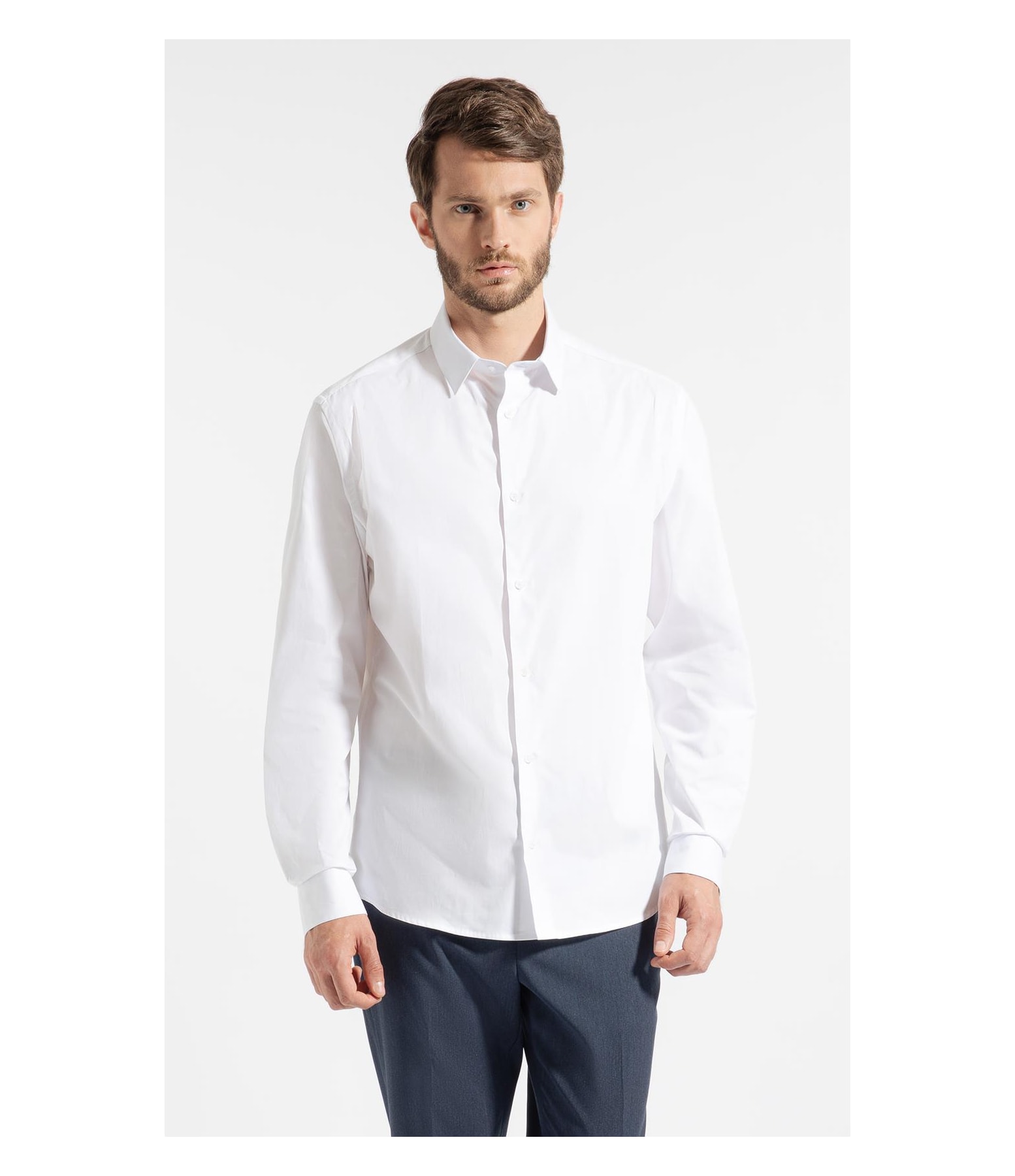 Camisa Tricoline Mozart New Class Shangai Branco