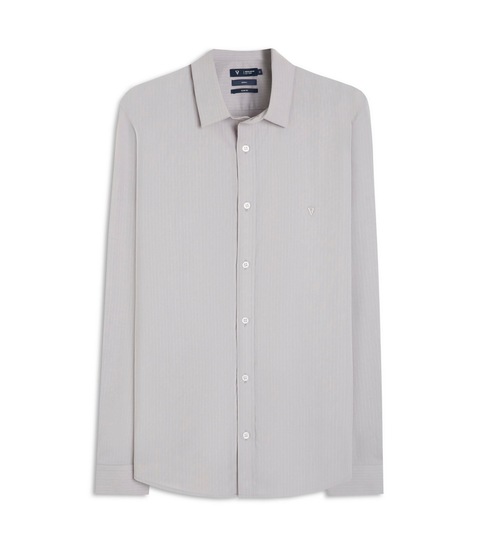 Camisa Tricoline Slim Shangai Prata