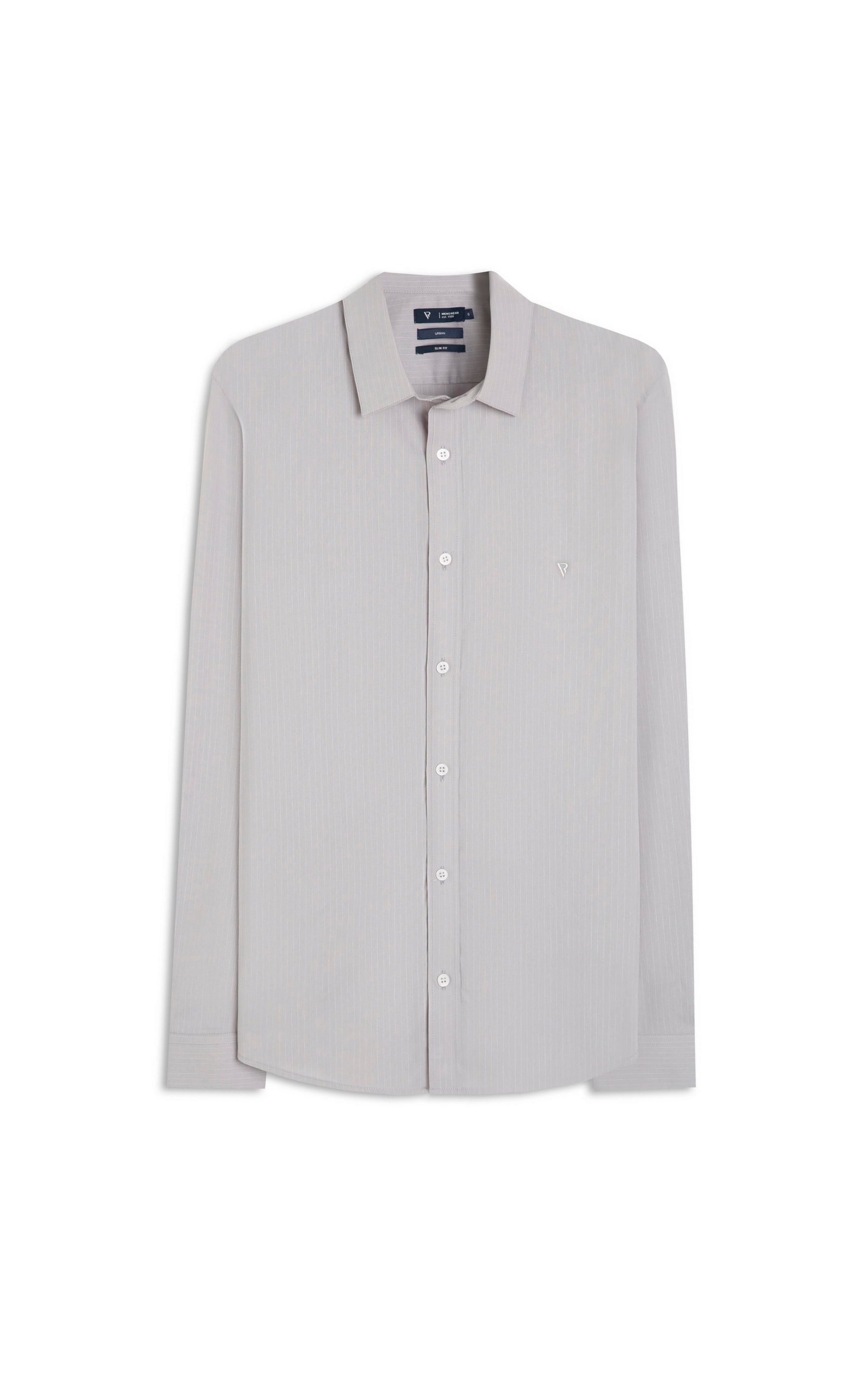 Camisa Tricoline Slim Shangai Prata
