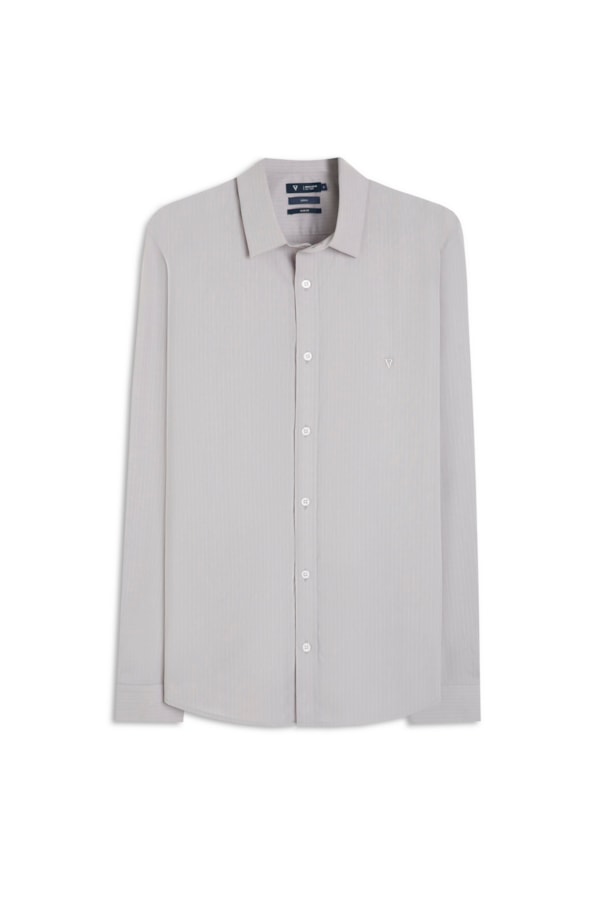 Camisa Tricoline Slim Shangai Prata