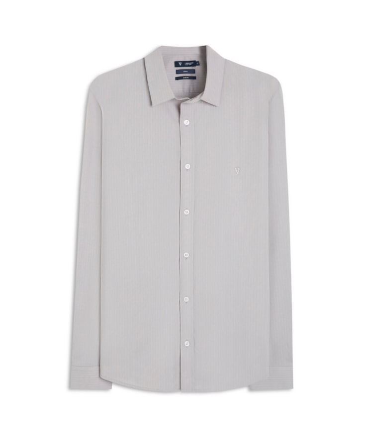 Camisa Tricoline Slim Shangai Prata