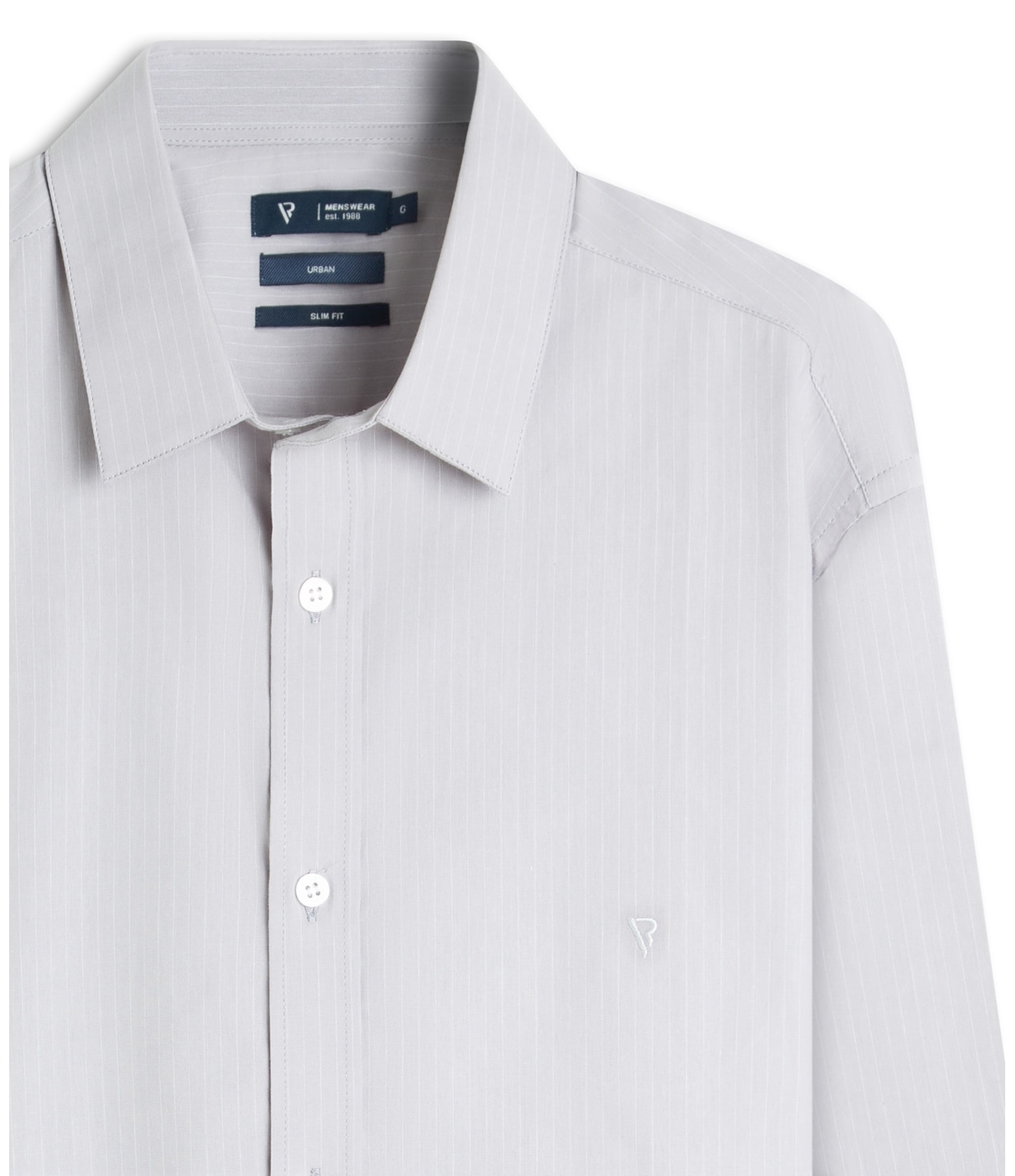 Camisa Tricoline Slim Shangai Prata