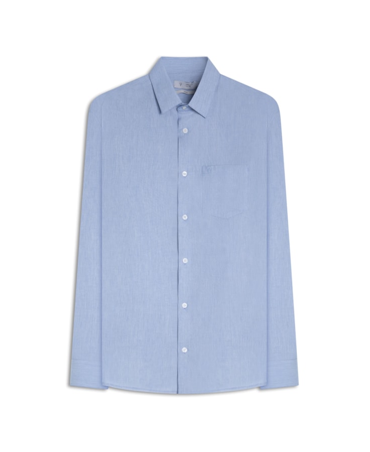 Camisa Tricoline Soft Dubai Azul Pervante